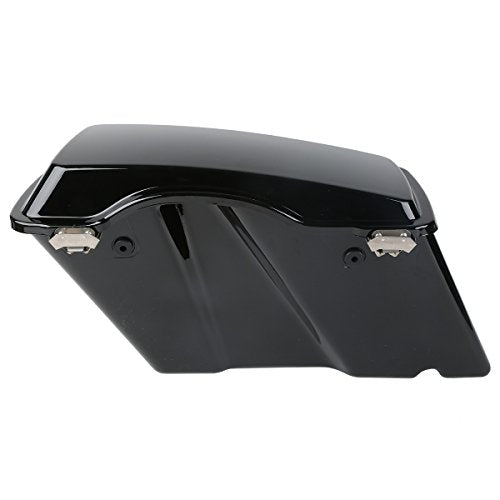 TCMT Hard Saddle bags Trunk W/Lid Latch Key & Liners Carpet Insert Fits For Harley Touring CVO Road Glide Road King Street Glide Electra Glide Ultra Classic 1994-2013 - color: Vivid Black Black Latches#A