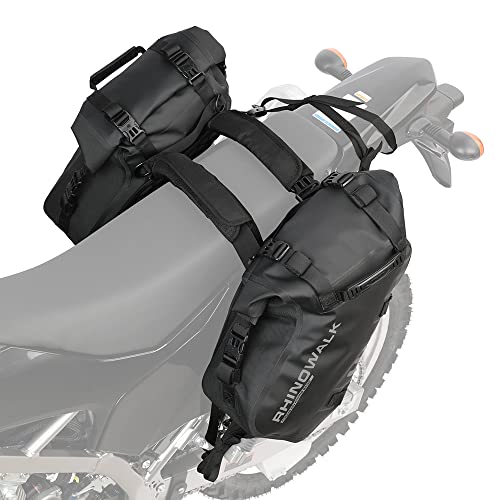 Rhinowalk Motorcycle Saddle Bags Waterproof Motorbike Panniers Motor Side Bag 18L (9L*2) Powersports Saddle Bag for Most Motorcycles Black, 1 Pair - size: 18L