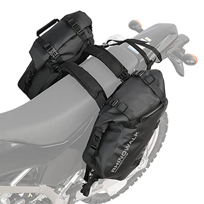 Rhinowalk Motorcycle Saddle Bags Waterproof Motorbike Panniers Motor Side Bag 18L (9L*2) Powersports Saddle Bag for Most Motorcycles Black, 1 Pair - size: 18L
