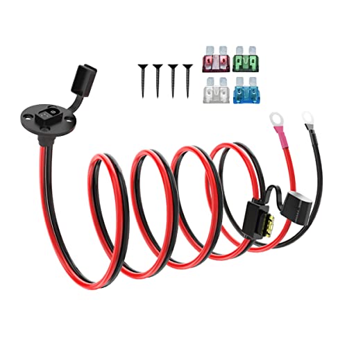 ELFCULB 10FT 10AWG SAE Power Socket Sidewall Port to O Ring Connecters Extension Cord Cable with 10A 15A 20A 25A 30A Fuse Compatible with Solar Generator Battery Charger,for Solar Accessories - color: SAE Power Socket Sidewall Port to O Ring, size: 10 Fee