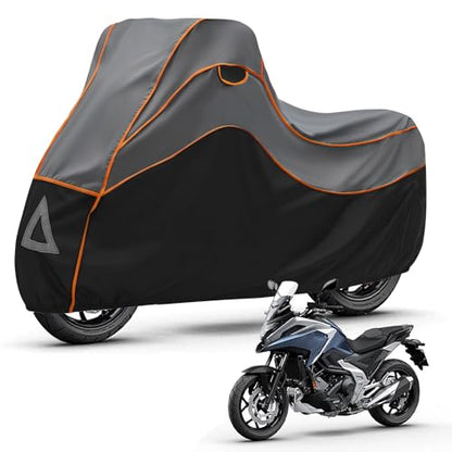 Specialized Hail Protector Motorcycle Cover, Multi-Layered Motorcycle Hail Blankets Protector Cover with 5mm Thick High Density EVA Cushioning Foam Pad and Reflective Stripes, 110L x 43W x 57H in - size: Motorcycle