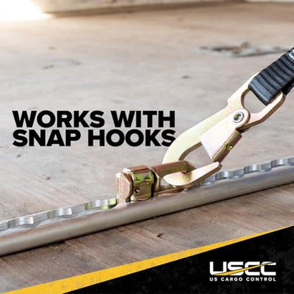 US Cargo Control L Track Double Stud Fitting (20 Pack) 5,000 Pounds Break Strength, Use with L Track Rails in Truck Bed or Trailer to tie Down ATV, Motorcycle, Automatic Locking with Spring Release - size: 20 units