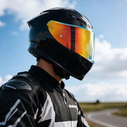 K6 Helmet Shield Visor Replacement Face Shield Compatible with K6 K6S Motorcycle Helmet Accessories (Chrome Red) - color: Chrome Red