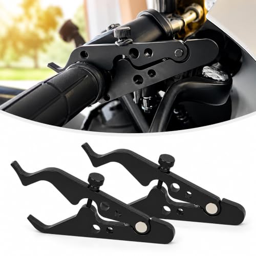 PSLER Motorcycle Cruise Control Throttle Lock Universal Aluminum Clamp,2Pcs | Universal throttle cruise assist,Aluminum clamp design,Black