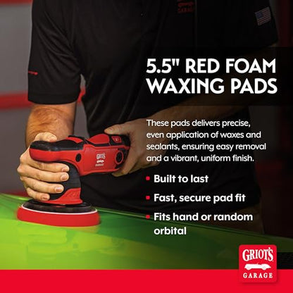 Griot's Garage 12216 5.5" Red Foam Waxing Pads (Set of 6) - style: 5.5" Pads (Set of 6)