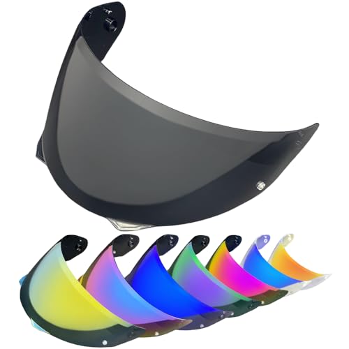 HJ-33 Helmet Visor For i90.Replacement Motorcycle Helmet Shield Compatible with HJC i90 (Deep Black) - color: Deep Black