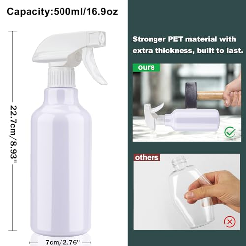 Spray Bottles Plastic Spray Bottle for Hair Mist/Stream Heavy Duty Empty Spray Bottles for Cleaning Solutions, Plants, Cooking (16.9oz-White) - color: 16.9oz-White