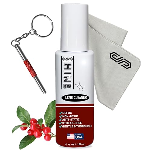 Shine Liquid Cleaner 4oz Spray Powered by SIBERIAN USA, (1) Fabric Cloth, (1) Screwdriver for Camera, Devices, Eyewear Lenses 120ml - size: 4 Fl Oz Large
