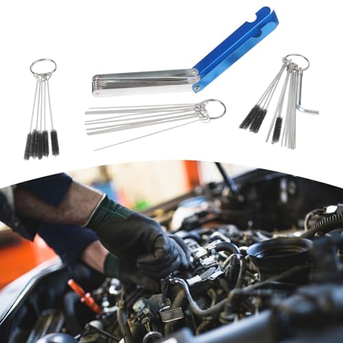 4-Pack Carburetor Cleaning Brush Kit, Stainless Steel Needle Tool for Cars Motorcycles ATVs Chainsaws Welding Machines, Engine Maintenance Set