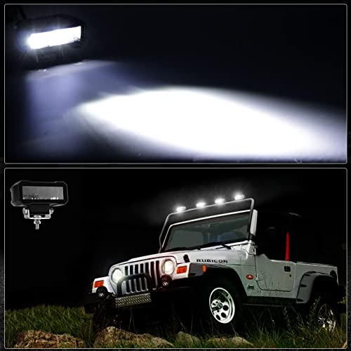 KAWELL 20W LED Work Light Bar Floodlight IP67 Waterproof Off Road Motorcycle ATV UTV 4X4 SUV Forklift Truck Tractor Boat - size: 1 pack