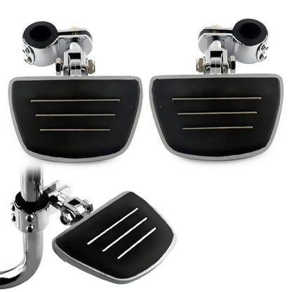 Motorcycle Highway Pegs Footpegs Wide Foot Rest Mini Floorboards Mount Kit Compatible with Harley Road King Road Glide Street Glide Electra Glide Sportster Honda Yamaha Kawasaki 25mm 32mm - color: Style #4 Chrome