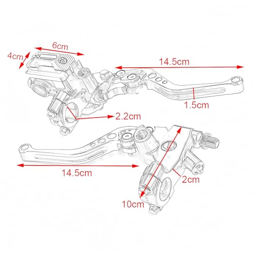 Universal Motorcycle Brake Lever 7/8" 22mm Handlebar CNC Hydraulic Master Cylinder Reservoir Clutch Pump Left & Right Set - color: Green