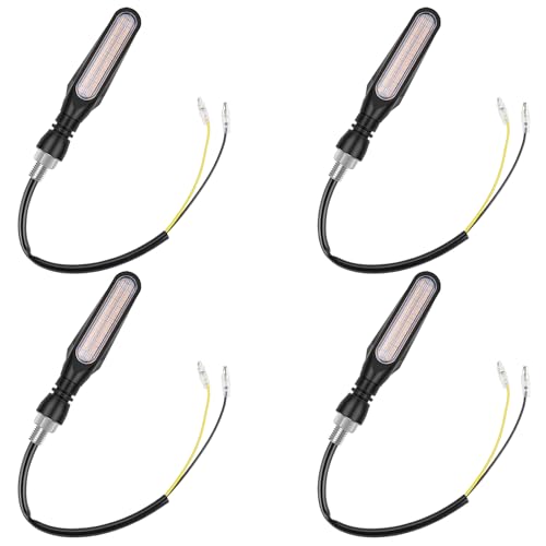 Kinstecks 4PCS Motorcycle Indicators Flowing Turning Indicators Turn Signal Lights 12V 36 LEDs for Motorcycle Motorbike Scooter Quad Cruiser Harley Kawasaki Yamaha Suzuki Off Road-Clear Shell