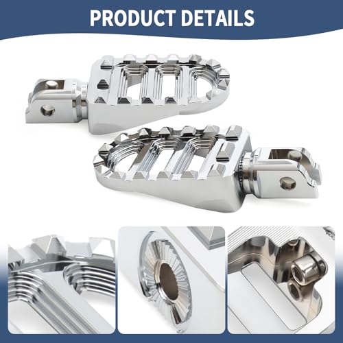 Motorcycle Foot Pegs MX Front Pegs Footrest Fit for Harley 2018-later Softail Low Rider S Breakout FXLRS Fat Bob 114 Street Bob FXBB Fat Boy Sport Glide FLSB (Chrome) - color: Chrome