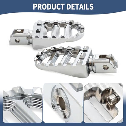 Motorcycle Foot Pegs MX Front Pegs Footrest Fit for Harley 2018-later Softail Low Rider S Breakout FXLRS Fat Bob 114 Street Bob FXBB Fat Boy Sport Glide FLSB (Chrome) - color: Chrome