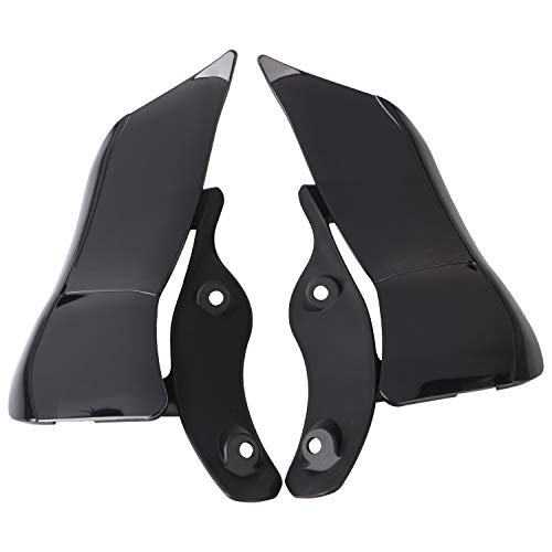 ABS Black Side Wing Adjustable Windshield Air Deflector for Harley Road Glide FLTRX 2015-2023 - color: Black