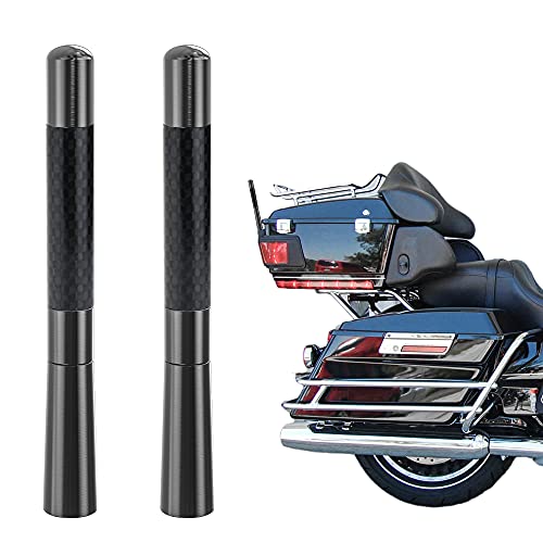 Short Motorcycle Antenna for Harley Davidson 1989-2025 Touring Street Glide/Road Glide/Electra Glide/Ultra Classic | Enhanced AM/FM Signal Reception 2-Pack 4.7 inch - color: 2-Pack