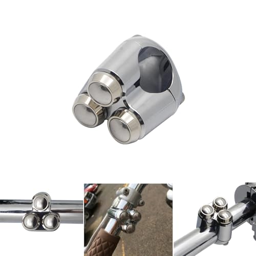 Universal 3 Buttons CNC Hand Control Momentary Switch Micro Switch, for 7/8 22mm Bars Handlebar Bobber Cafe Racer Chopper (Chrome) - color: Chrome, size: 7/8 Inch