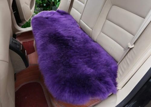Winter Warmth: Universal Sheepskin Seat Cushion Cover - Natural Wool, for Cars, Trucks, SUVs & Vans - Cozy & Stylish Driving Companion Rear Purple - color: Purple (Patchwork Style), size: Rear Seat (18inch*53.5inch)