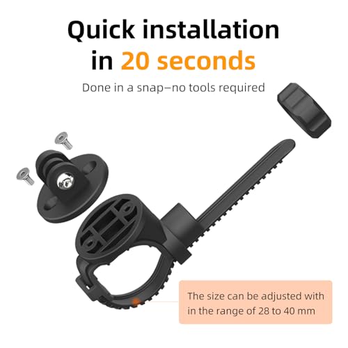 Out Front Bike Mount Compatible with GoPro Bicycle Lights Adjusted Between 28~40mm Suitable for Round Tube&Flat Handlebars Road Bikes/Folding Bikes, MTB S13
