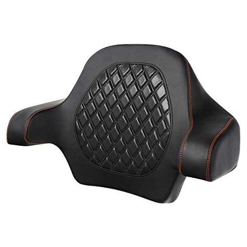 C.C. RIDER Black Diamond Sissy Bar - Wrap-around King Chopped Trunk Backrest Pad fit for Harley Touring Tour Trunk Road King FLHR Street Glide FLHX Road Glide FLTRX 2014-2024 - color: 04# Brown Passenger Backrest