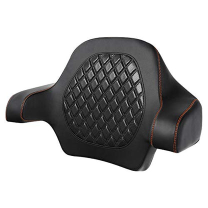 C.C. RIDER Black Diamond Sissy Bar - Wrap-around King Chopped Trunk Backrest Pad fit for Harley Touring Tour Trunk Road King FLHR Street Glide FLHX Road Glide FLTRX 2014-2024 - color: 04# Brown Passenger Backrest