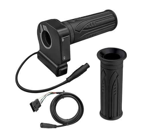 48V Electric Bike Throttle Grip with LCD Voltage Display & Cruise Control | 7/8-inch (22mm) handlebars, 6-Pin Connector, Compatible with Jetson Haze, DYU Y16 & Folding Ebike