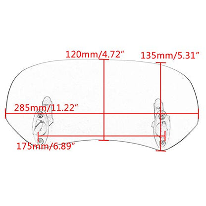 Clear Adjustable Clip On Variable Windscreen Extension Spoiler Blade Wind Deflector for Harley Suzuki Y-amaha B-MW H-onda K-awasaki With Windshield Models - size: Clear # Small