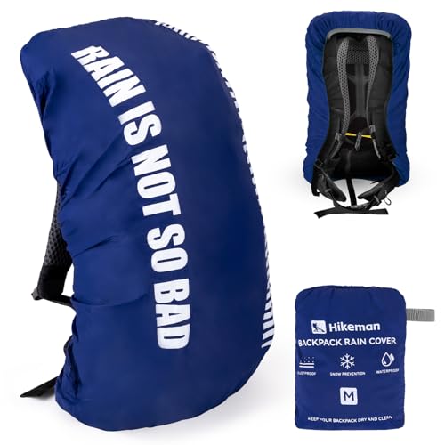 HIKEMAN Waterproof Backpack Rain Cover-Bag Rain Cover(20-30L), Upgraded Anti-Slip Buckle Straps with Rubber Band, Ultralight Compact Portable for Hiking,Camping,Cycling,Travel - color: Blue, size: Medium