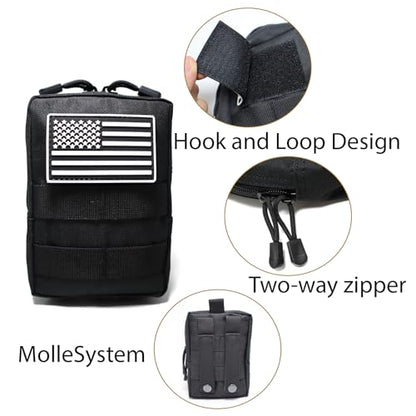 2 Pack Small Molle Pouches - Tactical Compact Water-Resistant EDC Pouch Bag Utility Belt Pouch Waist Pack Bag - color: ACU