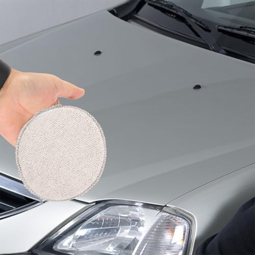 4pcs Car Wax Applicator Pads Microfiber Buffing and Polishing Sponge Set for Vehicle Cleaning and Detailing, Ultra-Soft Round Wax Pads Suitable for Cars, Motorcycles, and Bicycles