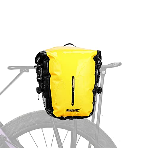 Rhinowalk Bike Pannier Bag 7L Waterproof Bicycle Rear Rack Bag With Shoulder Strap for Touring Cycling - color: Yellow