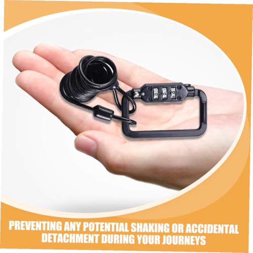 ABOOFAN Bike Helmet Lock Cable with Combination Code Security, Lightweight Alloy Spring Steel Wire for Motorcycle and Bicycle, Portable Outdoor Safety Helmet Lock in Black