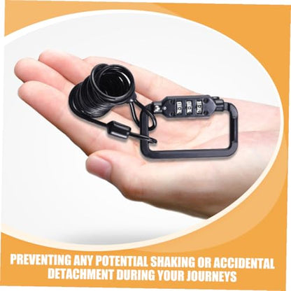 ABOOFAN Bike Helmet Lock Cable with Combination Code Security, Lightweight Alloy Spring Steel Wire for Motorcycle and Bicycle, Portable Outdoor Safety Helmet Lock in Black