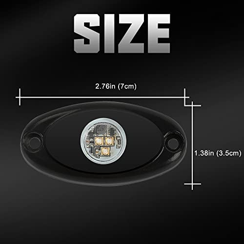 SUNPIE 12 Pods White Rock Lights – Quick Connect, 3 High Power Chips, 4M Extension Wires, Mounting Pads Included, 6000K Pure White, IP67 Waterproof, Fits Trucks, SUV, ATV, UTV, Trailer - color: White, size: 12 Pods