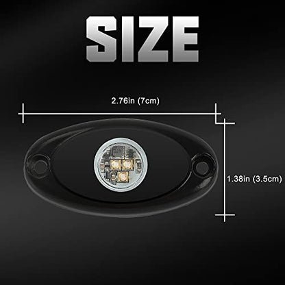 SUNPIE 12 Pods White Rock Lights – Quick Connect, 3 High Power Chips, 4M Extension Wires, Mounting Pads Included, 6000K Pure White, IP67 Waterproof, Fits Trucks, SUV, ATV, UTV, Trailer - color: White, size: 12 Pods