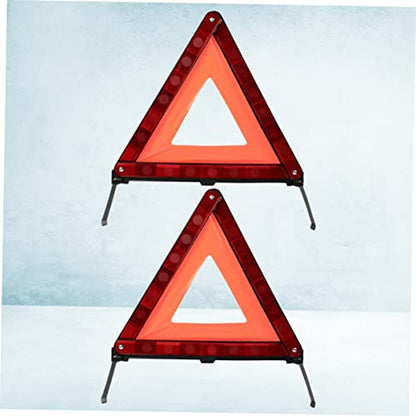 OUNONA 2pcs Safety Triangle Warning Signs Emergency Roadside Kit Vehicle Decals for Car SUV Truck - size: 43.5X37cm
