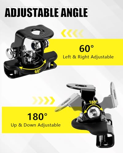 LED Light Bar Mounting Brackets, Universal Iron No-Drill Adjustable Ditch Light Mounts for SUV Truck Off Road Pod Light Clamp, 2PCS