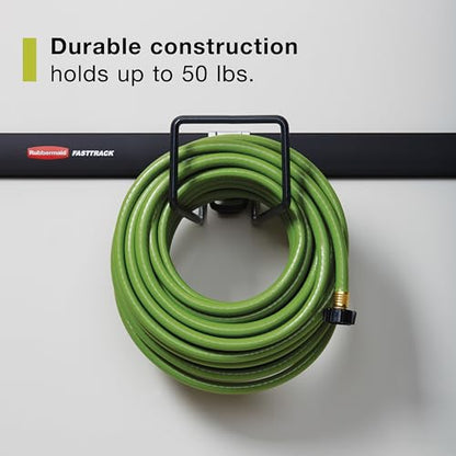 Rubbermaid Garage FastTrack Hose Hook Satin Nickel Wall Mounted Storage System Holds up to 50 pounds for Home/Garage - size: 1 Count (Pack of 1), style: Hose Hook