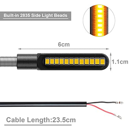 Kinstecks 4PCS Motorcycle Indicators Flowing Turn Signal Lights Motorbike Turning Indicators 12V 12LED for Motorcycle Motorbike LED Amber