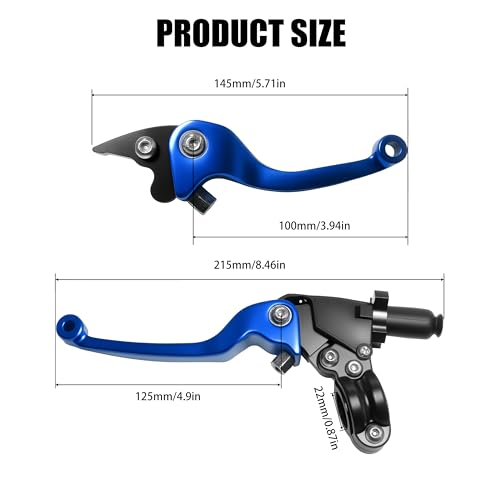 7/8inch 22mm Universal Motorcycle Clutch Brake Lever Folding Levers for 50/110/125/140/150cc Dirt Pit Bike SSR RFZ 125 DBX18/19 Xpro Coolster Thumpstar Baja Apollo (Blue) - color: Blue