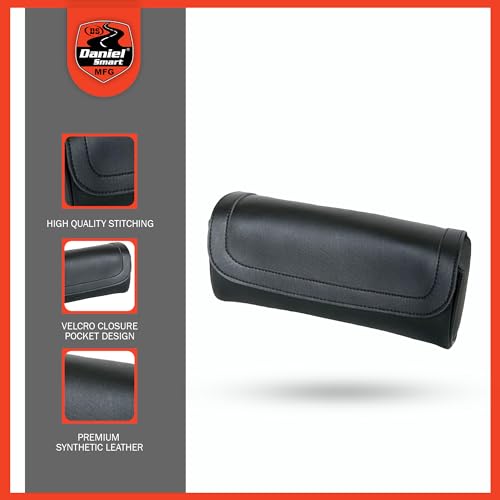 Daniel Smart Motorcycle Large Tool Bag - Premium Synthetic Leather with Classic Black Design - style: Ds5701