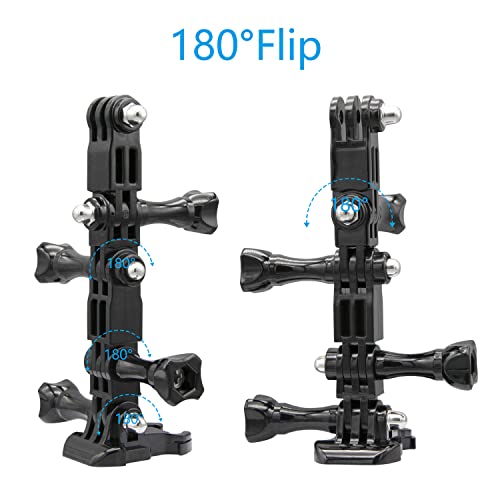 3-Way Adjustable Extension Pivot Arm Straight Joints Adapter Mount Kit for GoPro Hero13, 12, 11, 10, 9, 8, 7, 6, 5, 4, 3+, 3, Same Direction and Vertical Direction, Long Thumb Screws (8pcs)