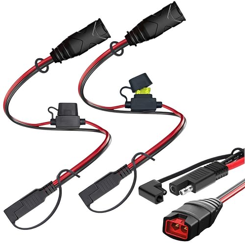 2 Pack X-Connect SAE Adapter fit for GC009 NOCO Genius Battery Charger Accessories,14AWG Pure Copper Wire and 20A Fuse, Waterproof Plug, to Quick Connections Already on Motorcycles, Cars, ATVs UTVs