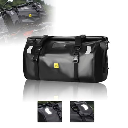Waterproof PVC Motorcycle Dry Bag 66L Motorcycle Tail Saddle Bag Travel Luggage Storage Bag Roll Pack Bag Black - color: Black no logo