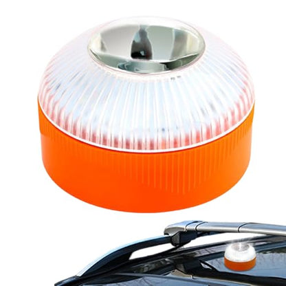 Warning Light with Magnetic Base, Increase Night Visibility, 8.7x8.7x6cm, Led Flashing Light, Car Warning Strobe, Easy to Use, for Rv Roof Motorcycle Truck Car Roadside Cycling