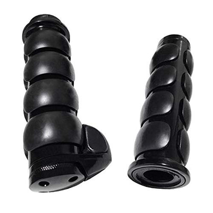 Motorcycle Hand Grips 7/8" (22mm) Non-Slip Hand Grip with Throttle Assist for Harley Yamaha Kawasiki Suzuki Cruisers Motorbikes Choppers - color: Black-B