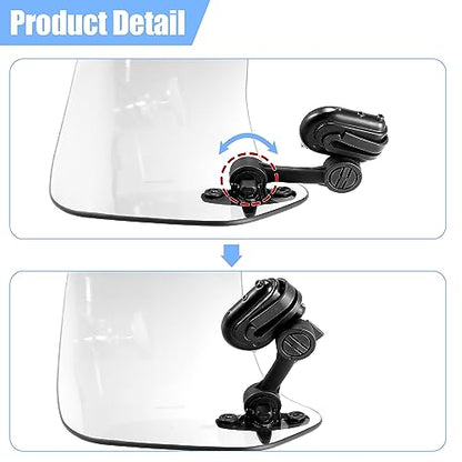 Motoforti 37cm Clear Lens Motorcycle Windshield, Adjustable Clip Wind Deflector Windshield Extension Universal Fit for Most Motorcycles & Scooters