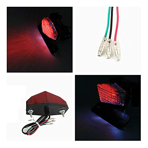 12V Universal 12 LED Motorcycle Rear Tail Light Brake Stop Running TAIL LIGHT Compatible With ATV Dirt Bike Dual Sport(Smoke) - color: Smoke