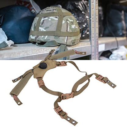 Helmet Chin Strap for Fast MICH Wendy Helmet, 4 Points Tactical Helmet Accessories Retention System Chin Strap, Helmet General Suspension Lanyard with 4 Sets of Fastening Screws - color: Tan